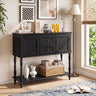 Console Table with 2 Drawers and 2 Door Cabinets and Bottom Storage Shelf