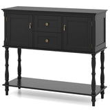 Console Table with 2 Drawers and 2 Door Cabinets and Bottom Storage Shelf