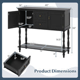Console Table with 2 Drawers and 2 Door Cabinets and Bottom Storage Shelf