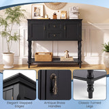 Console Table with 2 Drawers and 2 Door Cabinets and Bottom Storage Shelf