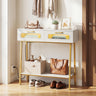 Console Table with LED Lights and Open Shelf for Hallway Entrance