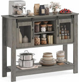 Console Table with Sliding Barn Doors and Storage Cabinets