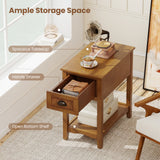 Contemporary Chair Side End Table Compact Table with Drawer Nightstand