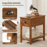 Contemporary Chair Side End Table Compact Table with Drawer Nightstand
