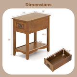 Contemporary Chair Side End Table Compact Table with Drawer Nightstand