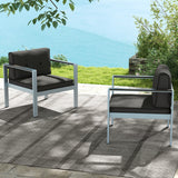 Contemporary Sofa Chair with WPC Armrests and Back Cushions-Gray