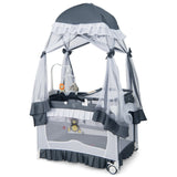 Convertible Bassinet with Removable Changing Table and Detachable Mesh Net