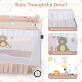 Convertible Bassinet with Removable Changing Table and Detachable Mesh Net