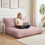 Convertible Bean Bag Floor Sofa with Machine-washable Corduroy Cover