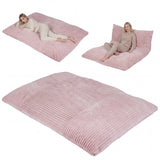 Convertible Bean Bag Floor Sofa with Machine-washable Corduroy Cover
