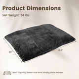 Convertible Bean Bag Floor Sofa with Machine-washable Corduroy Cover