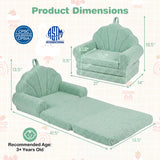 Convertible Kids Sofa 2-in-1 Fold out Toddler Couch Chair