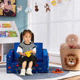 2-in-1 Convertible Kids Sofa with Velvet Fabric