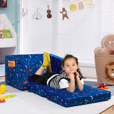 2-in-1 Convertible Kids Sofa with Velvet Fabric