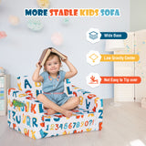 2-in-1 Convertible Kids Sofa with Velvet Fabric