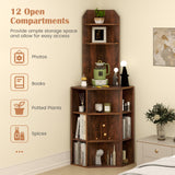 6-Tier Corner Shelf with Charging Station and 2 USB Ports