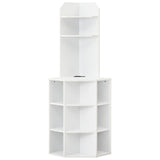 6-Tier Corner Shelf with Charging Station and 2 USB Ports