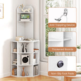 6-Tier Corner Shelf with Charging Station and 2 USB Ports