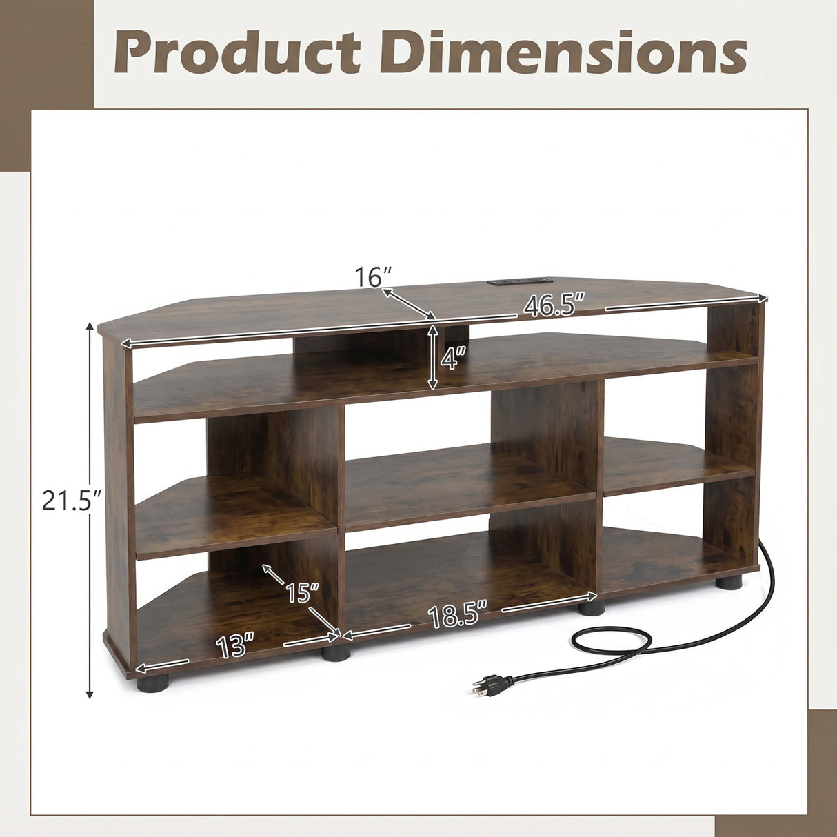 Corner Entertainment Center TV Stand for TVs up to 55 Inch