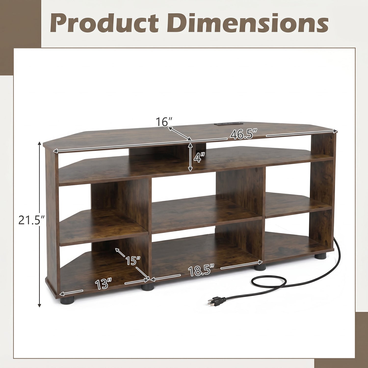 Corner Entertainment Center TV Stand for TVs up to 55 Inch