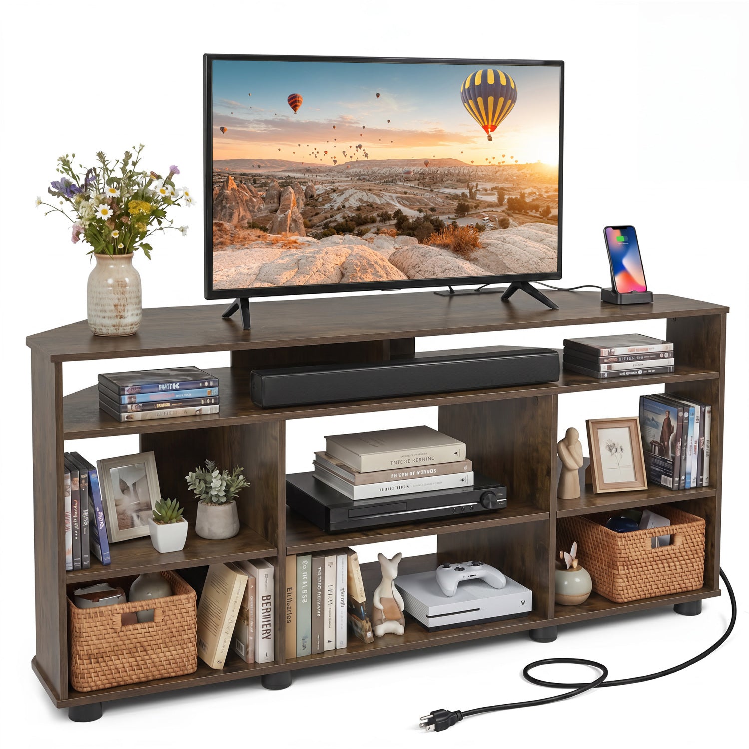 Corner Entertainment Center TV Stand for TVs up to 55 Inch