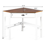 Corner Wooden Piece Laptop Computer Desk