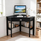 Corner Wooden Piece Laptop Computer Desk