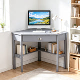 Corner Wooden Piece Laptop Computer Desk