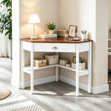 Corner Wooden Piece Laptop Computer Desk