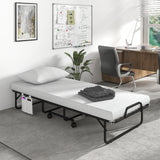 Twin Size Rollaway Guest Folding Bed with Pillow and Cover
