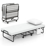 Twin Size Rollaway Guest Folding Bed with Pillow and Cover
