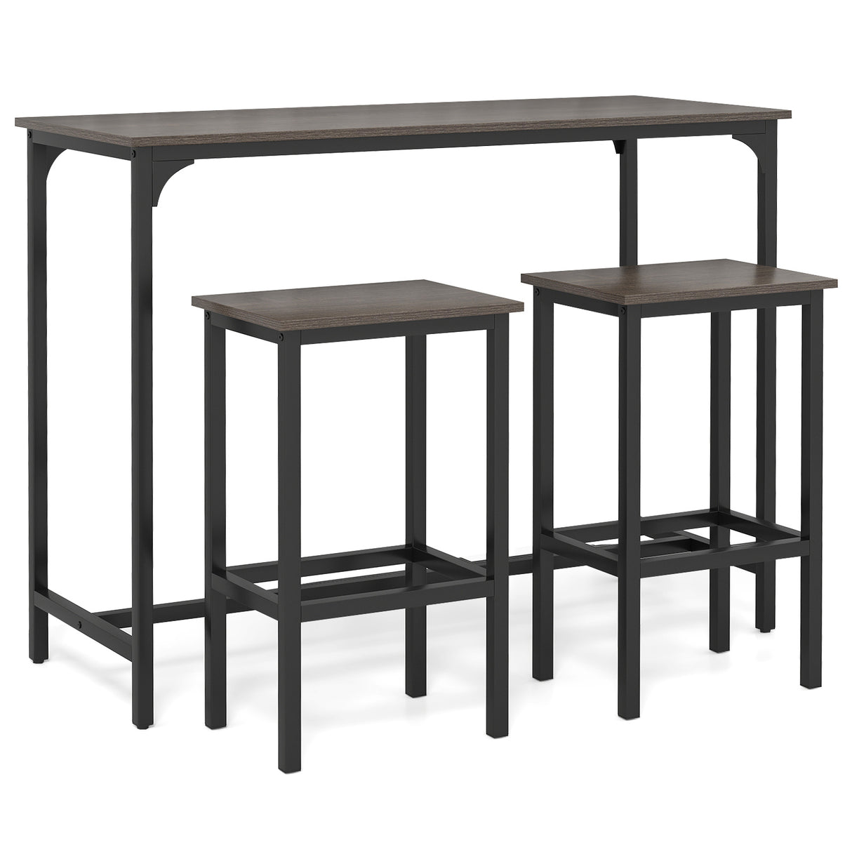 Industrial 3-Piece 47.5" Counter-Height Dining Table and 2 Bar Stools