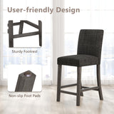 Counter Height Bar Stools Set of 2 with Back and Footrest