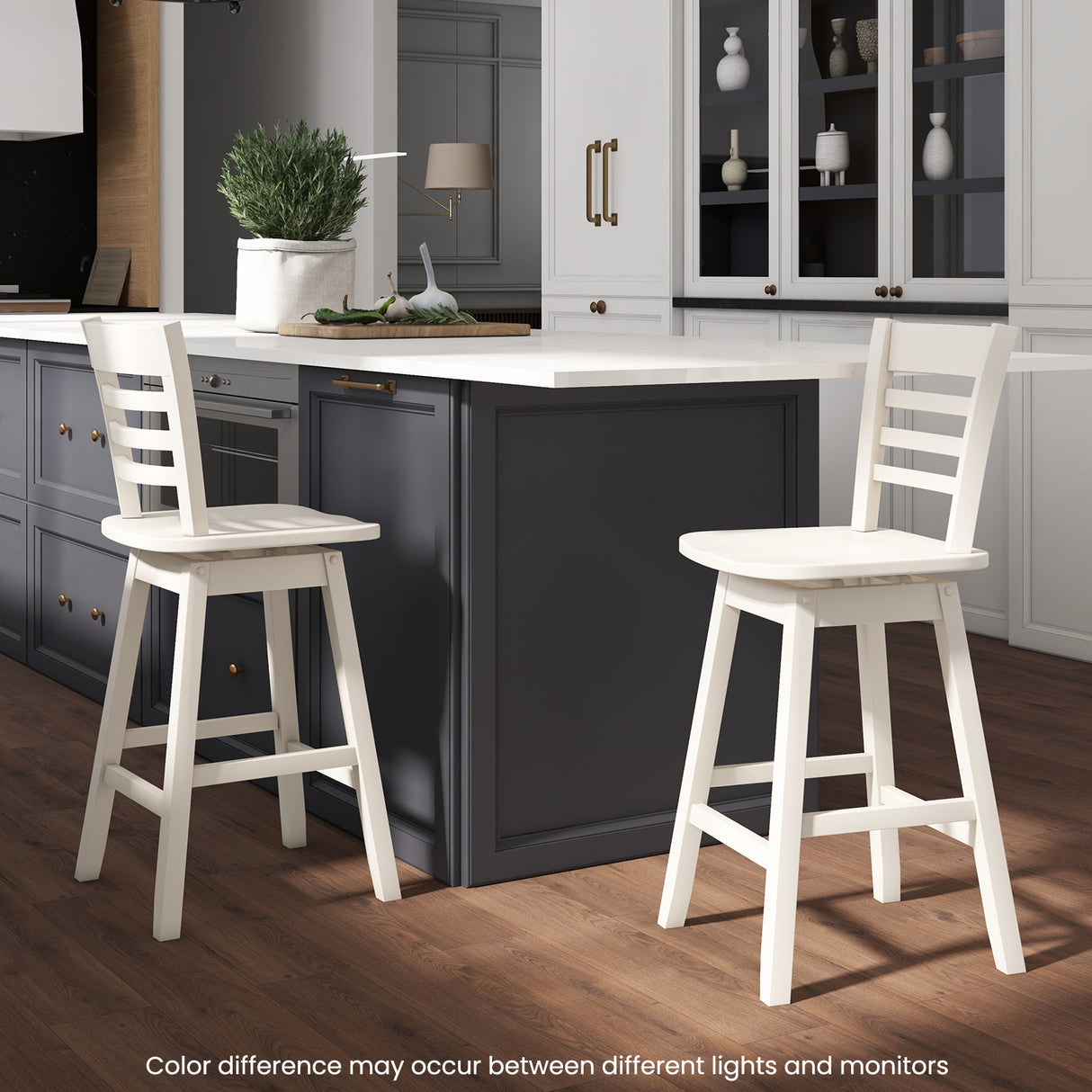 Counter Height Barstools Set of 2 with Footrest for Kitchen Island Bar