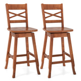 Swivel 24-Inch Counter Height Stool Set of 2 with Inclined Backrest