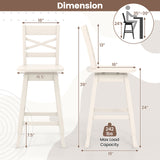 Swivel 24-Inch Counter Height Stool Set of 2 with Inclined Backrest