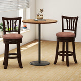 Counter Height Swivel Bar Stools Set of 2 with Back and Solid Rubber Frame