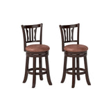 Counter Height Swivel Bar Stools Set of 2 with Back and Solid Rubber Frame