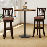 Counter Height Swivel Bar Stools Set of 2 with Back and Solid Rubber Frame