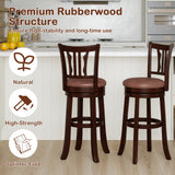 Counter Height Swivel Bar Stools Set of 2 with Back and Solid Rubber Frame