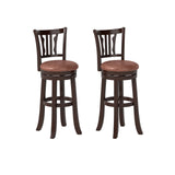 Counter Height Swivel Bar Stools Set of 2 with Back and Solid Rubber Frame