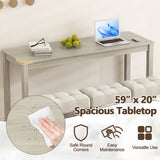 Counter Height Table with 3 Stools and 4-Piece Breakfast Nook Bar Set-Gray