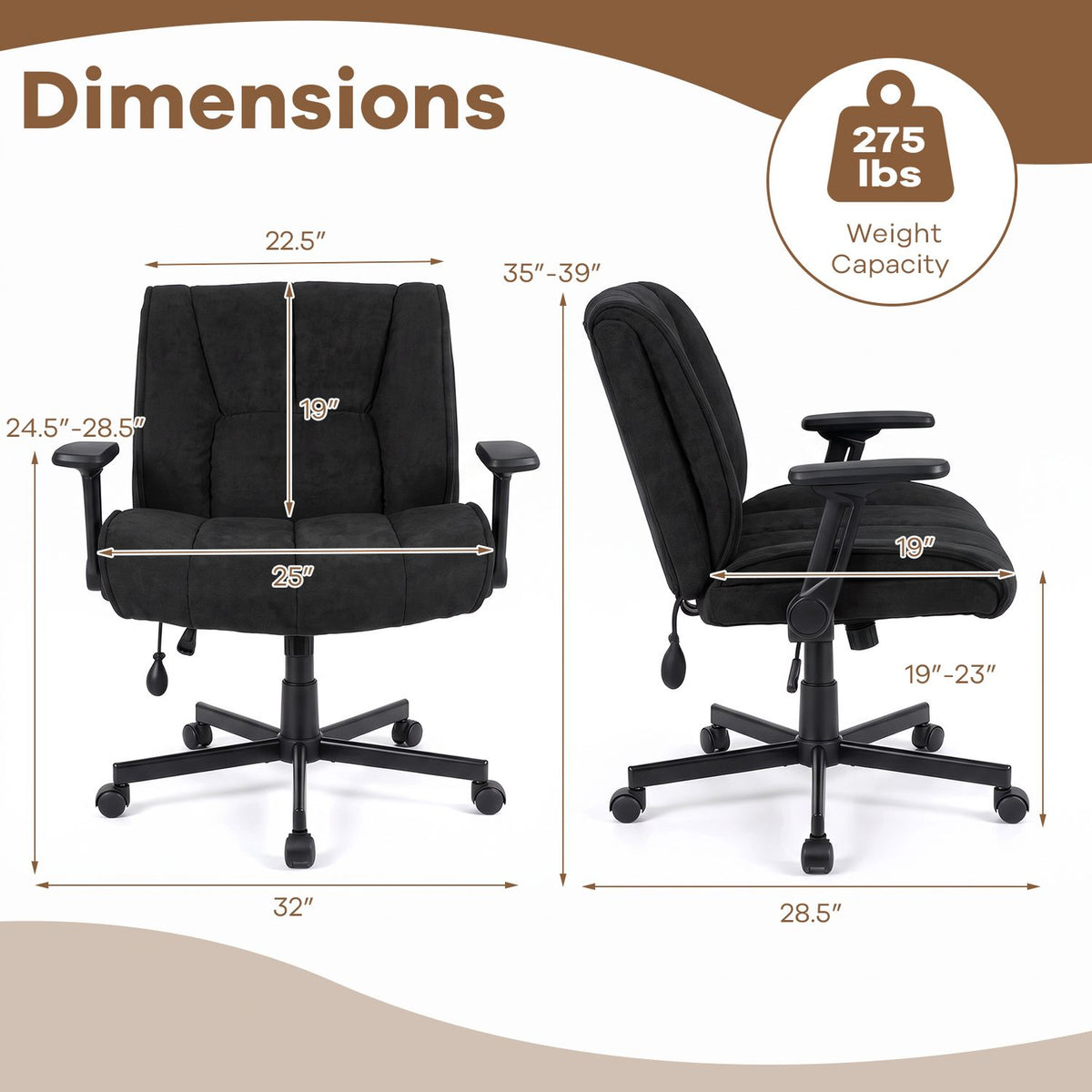 Criss Cross Home Office Chair with Airbag Lumbar Support