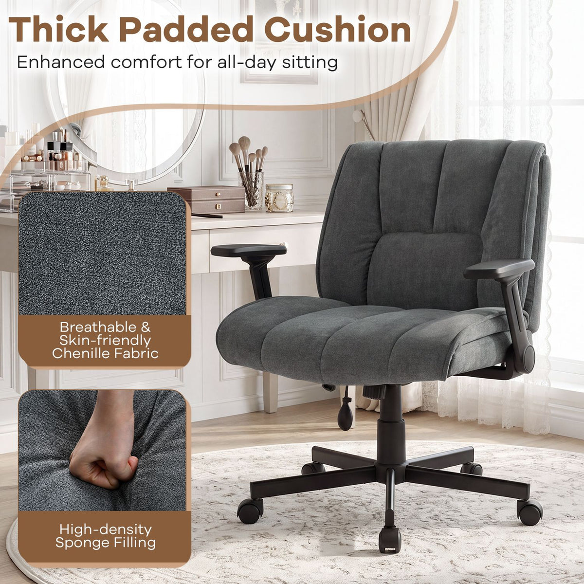 Criss Cross Home Office Chair with Airbag Lumbar Support