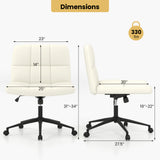 Height-adjustable Armless Desk Chair with Wheels for Home Office Make Up