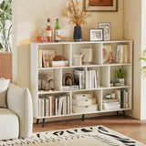 8-Cube Bookcase with 5 Tapered Metal Legs