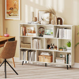 8-Cube Bookcase with 5 Tapered Metal Legs