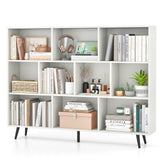 8-Cube Bookcase with 5 Tapered Metal Legs