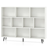 8-Cube Bookcase with 5 Tapered Metal Legs