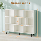 8-Cube Bookcase with 5 Tapered Metal Legs